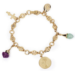 Links Of London Rolled Yellow Gold 5-Charm Bracelet