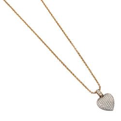 RDV 4.36 Carat Total Round Brilliant Cut Diamond Puffy Heart Necklace
