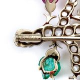 Buccelati Colored Gemstone & Diamond Tree Of Life Brooch