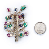 Buccelati Colored Gemstone & Diamond Tree Of Life Brooch