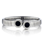 Ladies BVLGARI "Tubogas Collection" Cuff Bangle in Stainless Steel.