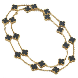Van Cleef & Arpels Vintage Alhambra 20 Motif Onyx Necklace