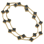 Van Cleef & Arpels Vintage Alhambra 20 Motif Onyx Necklace