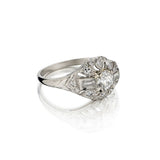 Art Deco Platinum Old-Cut Diamond Engagement Ring