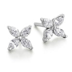 1.15ct Tw Victoria Style 18kt White Gold Marquise Cut Diamond Earrings