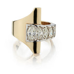 Retro 2.00 Carat Total Graduated Marquise-Cut Diamond Ring