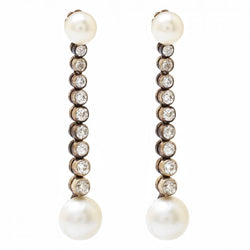 Victorian Pearl And Diamond Drop-Earrings