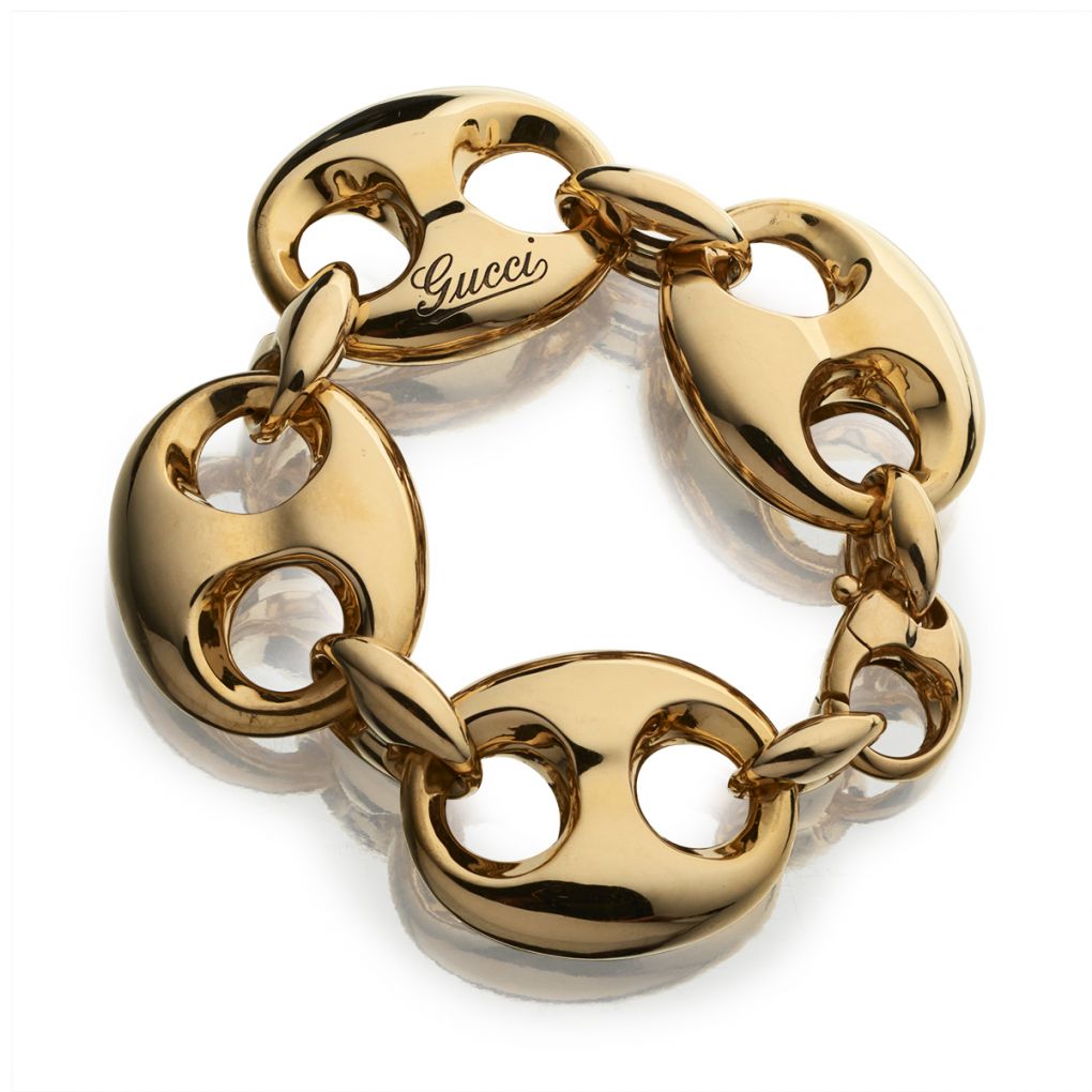 Gucci Massive Marina Yellow Gold Chain Link Bracelet – Van Rijk