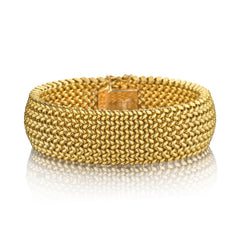 14KT Yellow Gold Made In Italy Mesh Bracelet