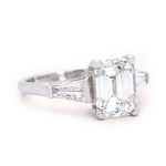 2.02 Carat Emerald Cut Diamond Three Stone Ring