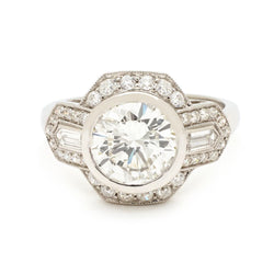2.20ct Vintage-Inspired European-Cut Diamond Ring