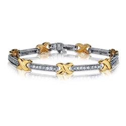 Ladies 14kt White /Yellow Gold Diamond Bracelet. 1.50 Tcw