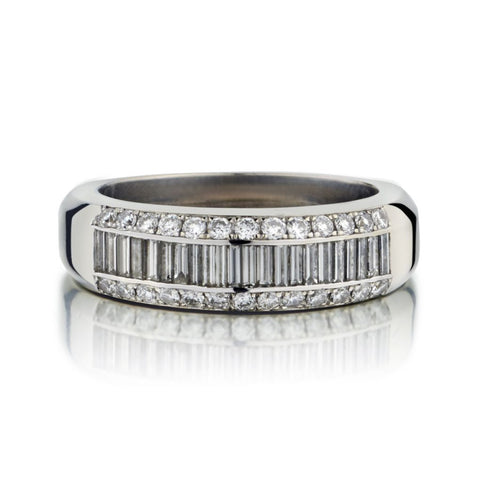 1.00 Carat Total Weight Baguette And Brilliant Cut Diamond Band