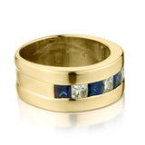 Ladies 18kt Yellow Gold Diamond and Sapphire Band.1.35ct Tw.