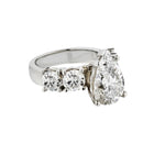 Showstopper!!  Ladies 14kt White Gold Natural  Pear Shape Diamond Ring. 6.55ct Tw