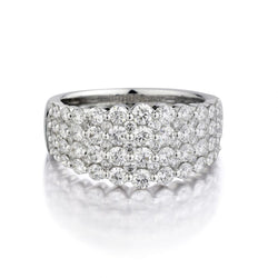 1.90 Carat Total Weight Round Brilliant Cut Diamond Tapered Band