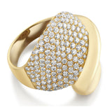 2.75 Carat Total Pave-Set Diamond 18KT Yellow Gold Swirl Ring