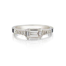 0.84 Carat Emerald Cut Diamond 18KT White Gold Ring