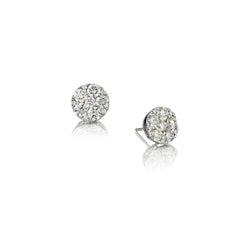 3.50 Carat Total Weight Round Brilliant Cut Diamond Cluster Earrings