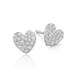 Tiffany & Co. White Gold And Diamond Heart Stud Earrings