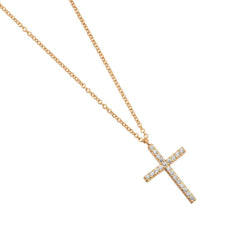 Tiffany & Co. Reversible Small Rose Gold And Diamond Cross Pendant