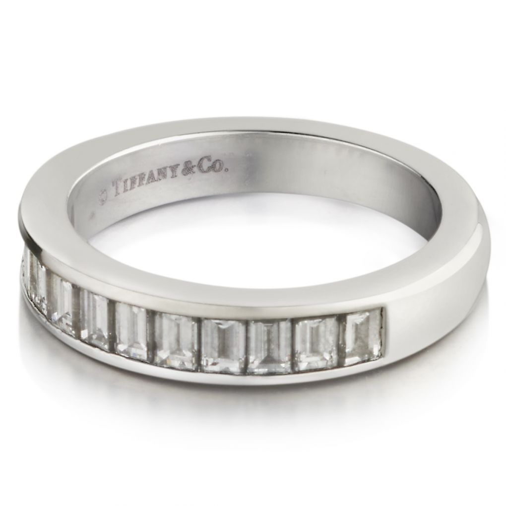 Tiffany Platinum Baguette-Cut Diamond Wedding Band