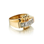 Vintage  Unisex Edwardian 18kt Rose Gold Diamond Ring. Circa 1890's.