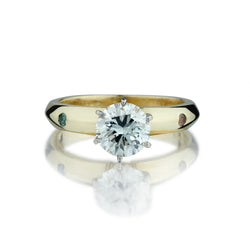 1.33 Carat Round Brilliant Cut Diamond Engagement Ring