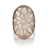 Bvlgari Rose Gold Mother Of Pearl And Diamond Intarsio Ring
