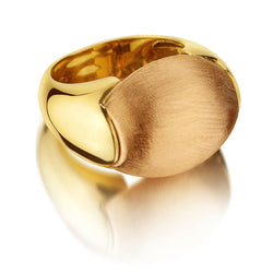 Chimento 18KT Yellow Gold And Brushed Rose Gold Size 44 Dome Ring