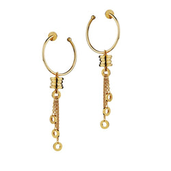Bvlgari 18KT Yellow Gold BZero 1 Pendant Hoop Tassel Earrings