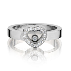 Chopard "Happy Diamonds" Heart Shape Ring. 18kt White Gold.