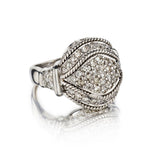 1.00 Carat Total Weight Round Brilliant Cut Diamond Dome-Shaped Ring