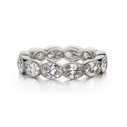 3.85 Carat Total Oval-Cut Diamond White Gold Eternity Band