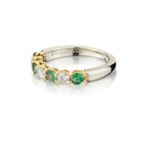 Tiffany & Co. Platinum And Gold Green Emerald And Diamond Ring