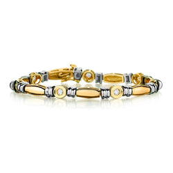 Ladies 18kt Yellow and White Gold Diamond Bracelet. 0.70 Tcw.