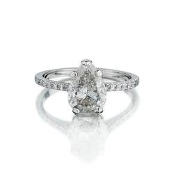 1.85 Carat Pear-Shaped Diamond White Gold Engagement Ring