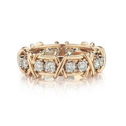 Tiffany & Co. Rose Gold Schlumberger's 16-Stone 'X' Ring