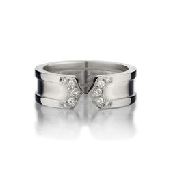 Cartier 18KT White Gold C2 Diamond Band Size 52 Unisex Ring