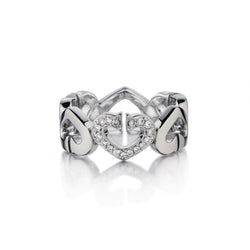 Cartier 18KT White Gold Heart Motif With Diamonds Ring