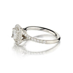 Tiffany & Co. 0.60 Carat Cushion-Cut Diamond Halo Platinum Ring