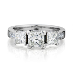 Ladies Natural Princess Cut Diamond Ring. 2.40ct Tw. GIA Certificate