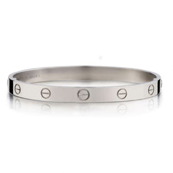 Cartier White Gold Love Collection Bangle Size 16