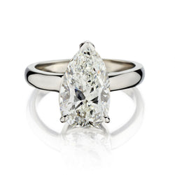 3.91 Carat Pear-Shaped Diamond Solitaire White Gold Ring