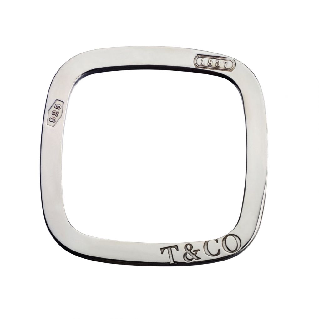Tiffany Sterling Silver 1837 Flat And Square Bangle Bracelet
