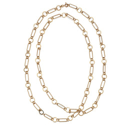18KT Yellow Gold Unique Link Textured Necklace