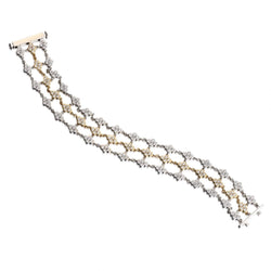 5.55 Carat Total Open-Laced Diamond Clover Flexible Bracelet