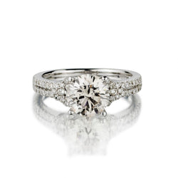 1.89 Carat Round Brilliant Cut Diamond WG Engagement Ring