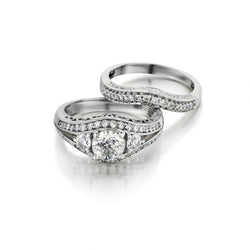 0.70 Carat Round Brilliant Cut Diamond Engagement Ring/Band Set