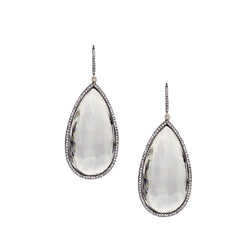 Loree Rodkin Tear-Drop Shaped Semi-Precious Gemstone & Diamond Earrings